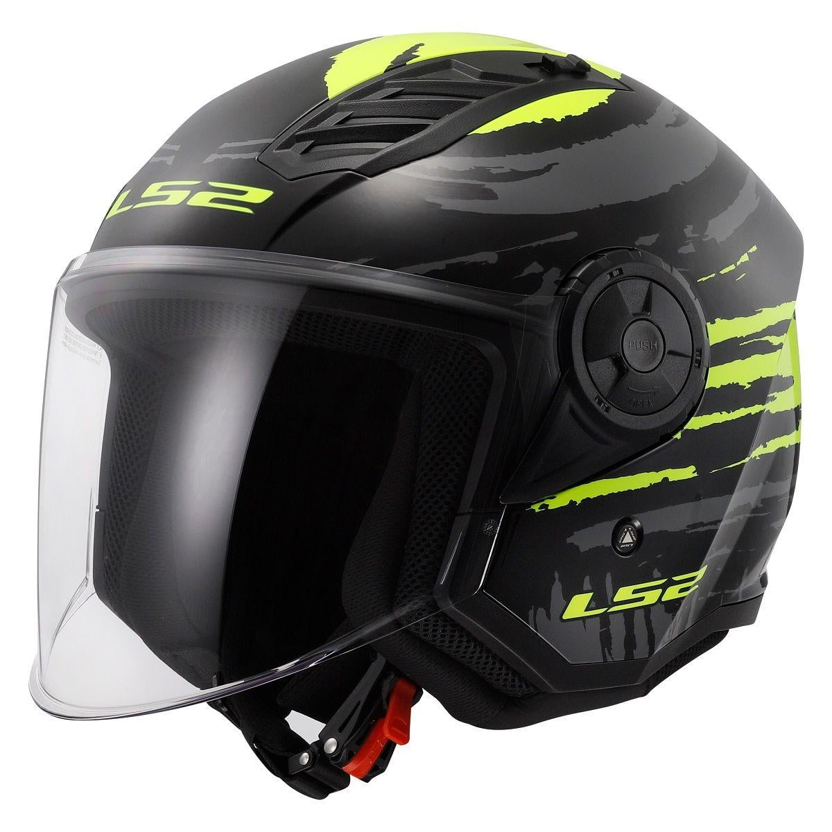 Мотошлем LS2 OF616 Airflow 2 Brush L Black/Hi-Vis Yellow (36881)
