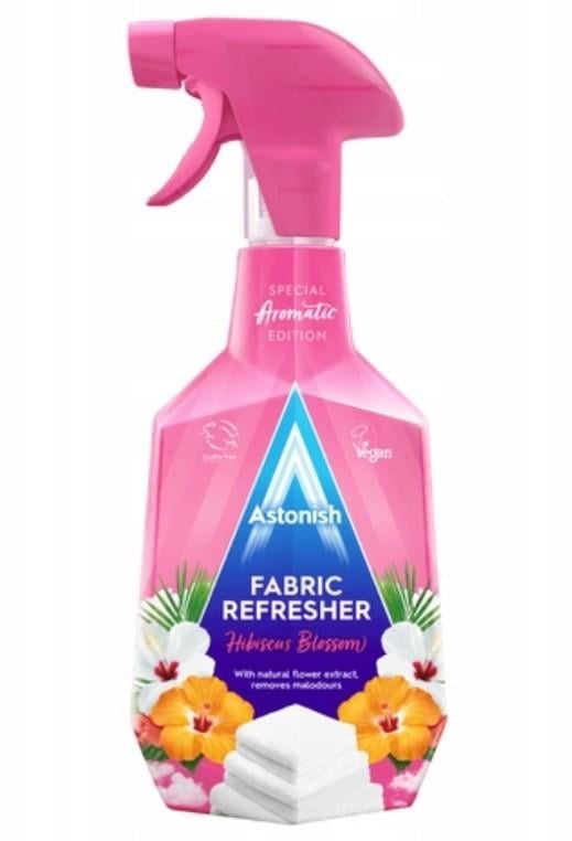 Нейтралізатор запахів для текстилю/килимів та одягу Astonish Fabric Refresher з запахом гібіскуса 750 мл