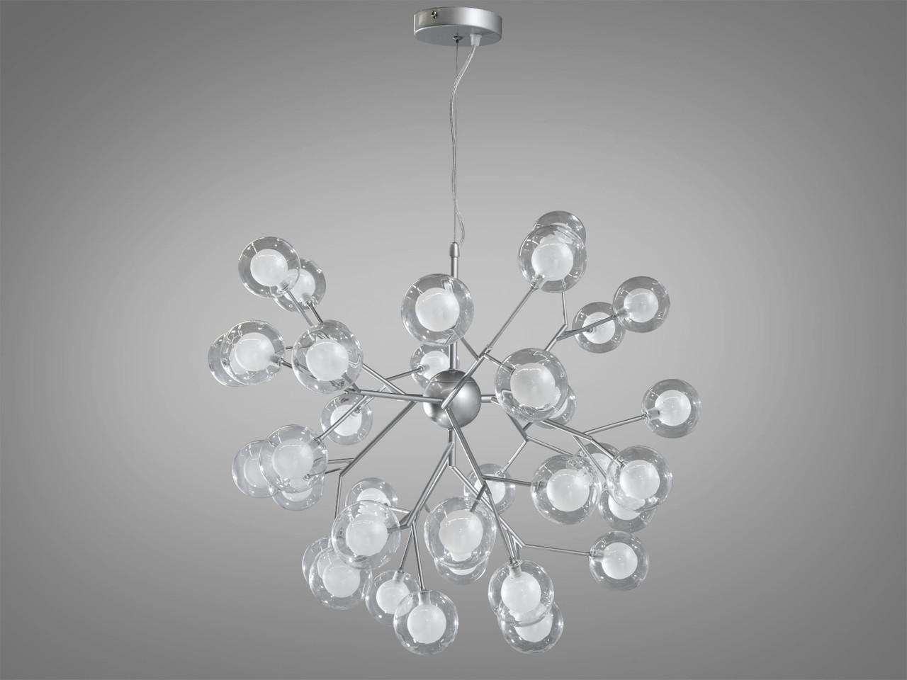 Люстра 887-36BSL-LS Светлячок для зала 36 ламп Хром сатин (2118576773)