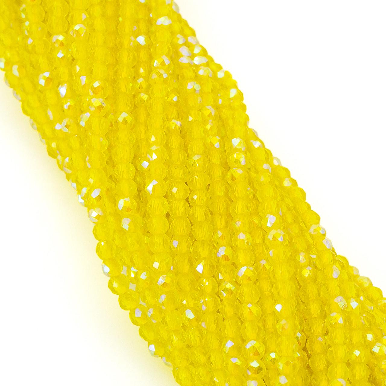 Бусины из шпинели на нитке круглая огранка 37 см 2 мм 200 шт. Радужно-желтый (БШ2702к54)