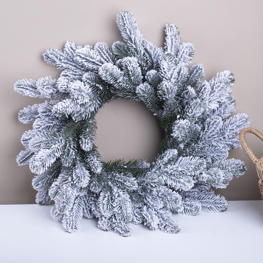 Вінок з ялини Еліт засніжений (7340) - фото 1
