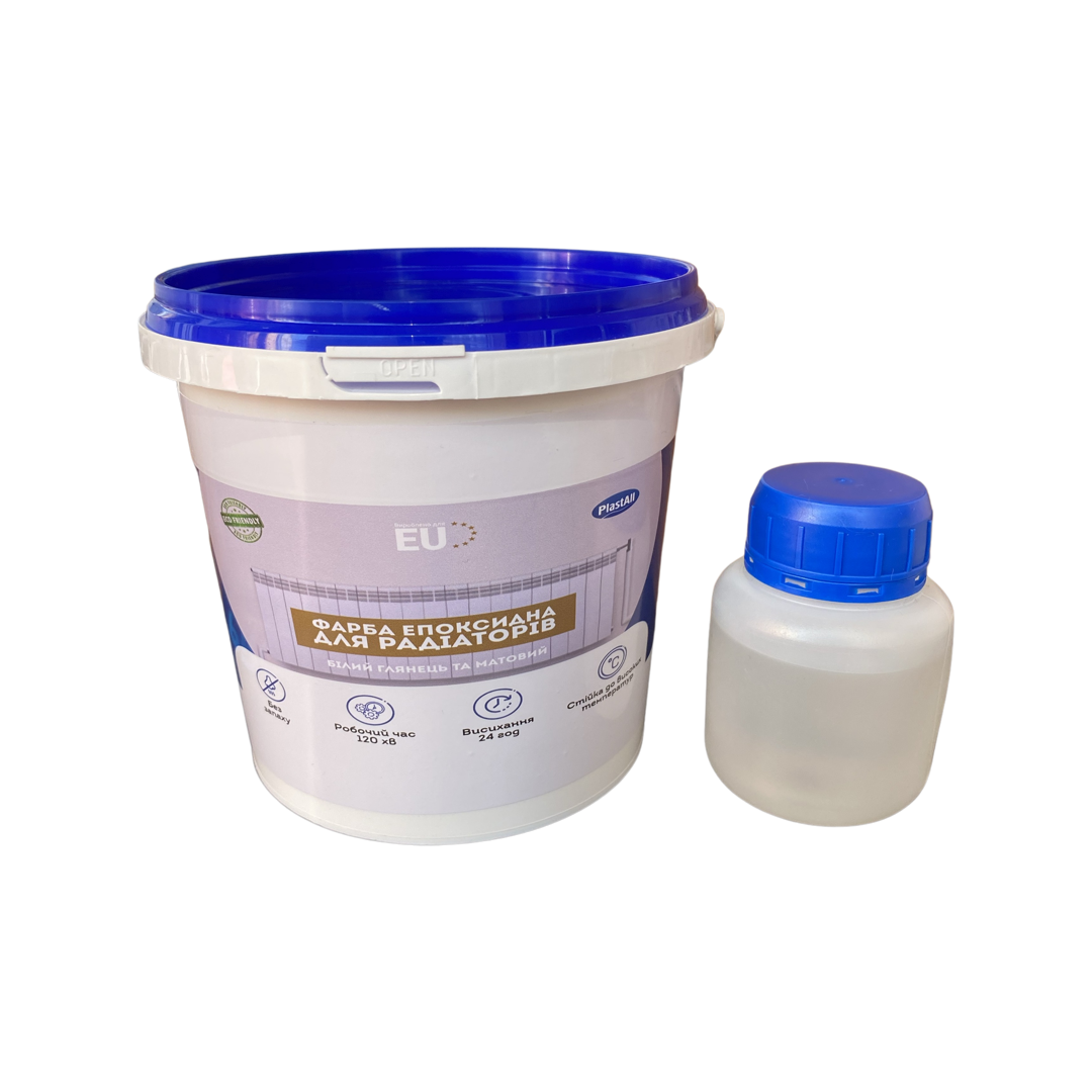 Краска эпоксидная Plastall для радиаторов отопления 1,2 кг без запаха Белый глянцевый (PR-001-1) - фото 4