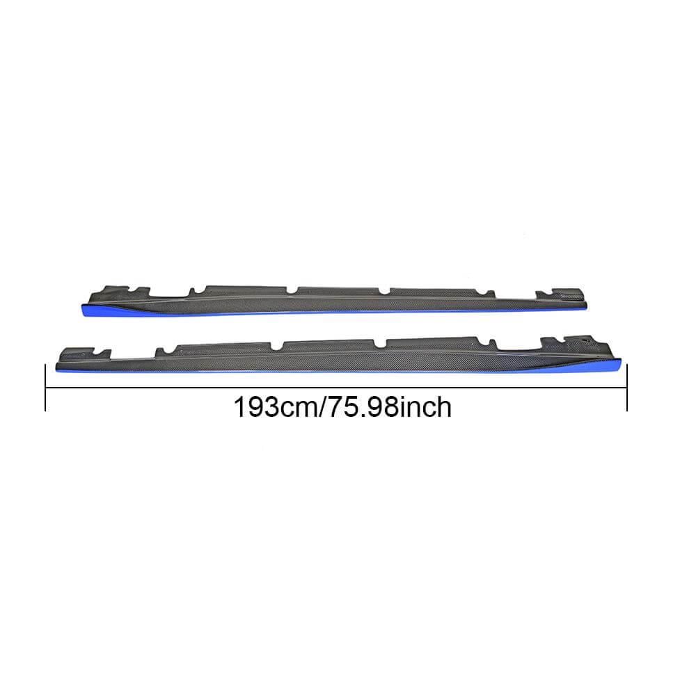Боковые пороги V2 для Mercedes CLA C117 2013-2019 гг. натуральный карбон (147974)