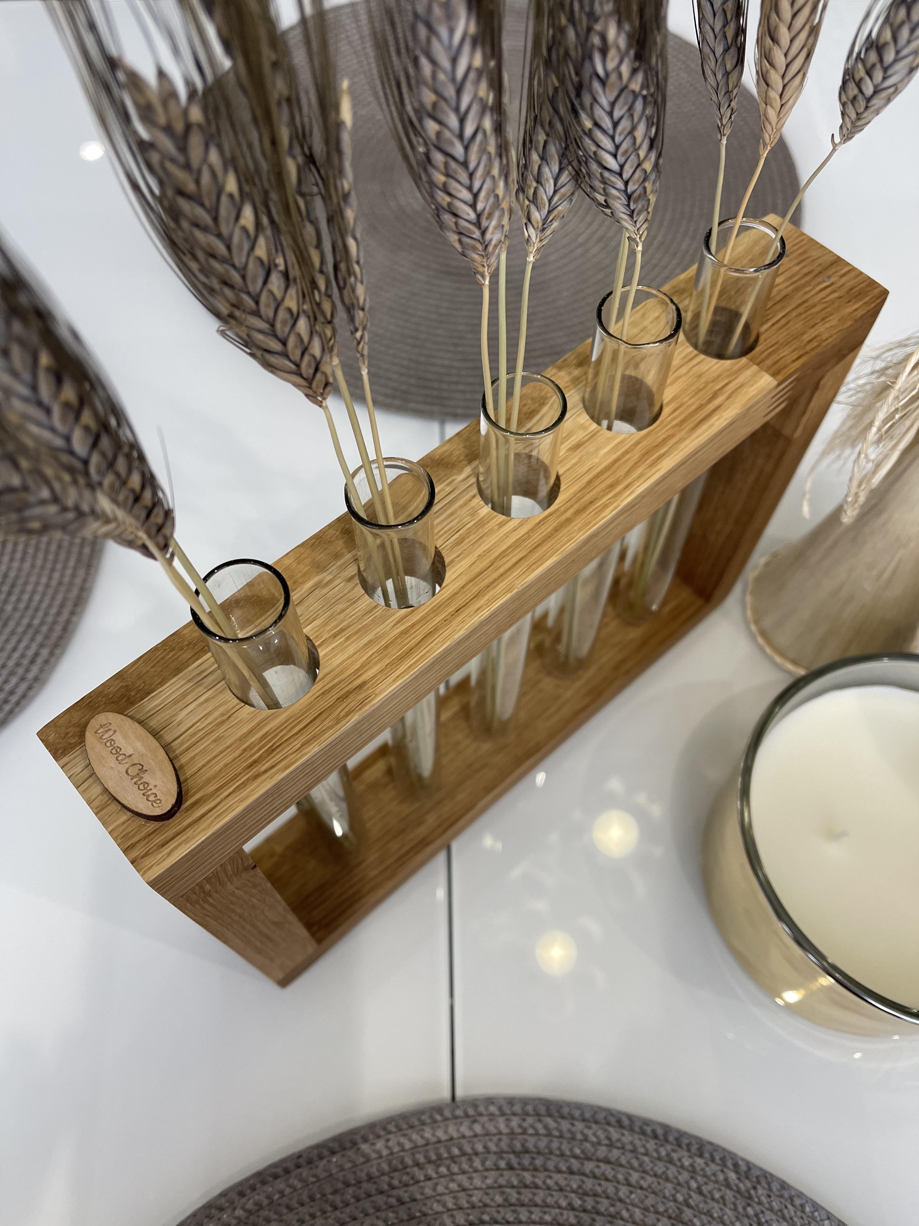 Ваза с колбами для цветов деревянная 26х19х5 см (237) - фото 7 Ваза с колбами для цветов деревянная 26х19х5 см (237) - фото 7