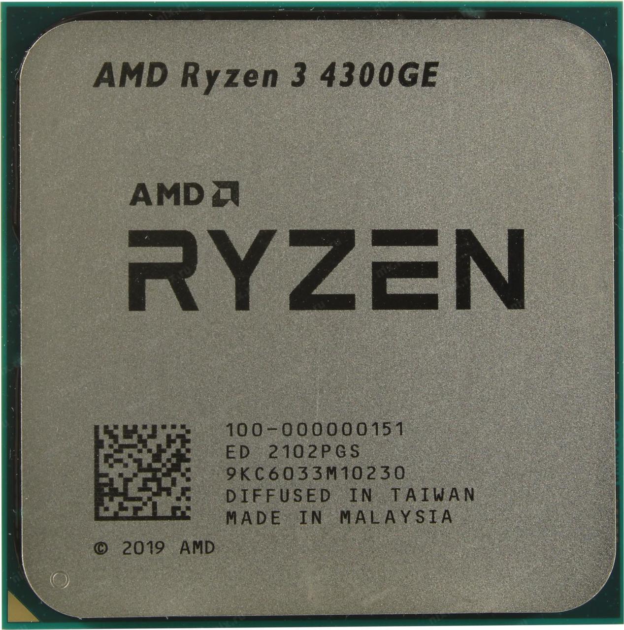 Процессор для ПК AMD Ryzen 3 4300GE 3.5GHz 4MB 35 W AM4 (100-100000151MPK) - фото 1