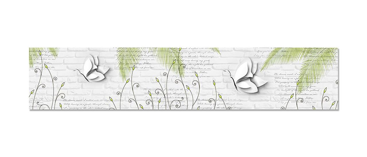 Кухонный фартук Бабочки пышные крылья из самоклеющейся виниловой пленки 60х300 см Серый Кухонный фартук Бабочки пышные крылья из самоклеющейся виниловой пленки 60х300 см Серый