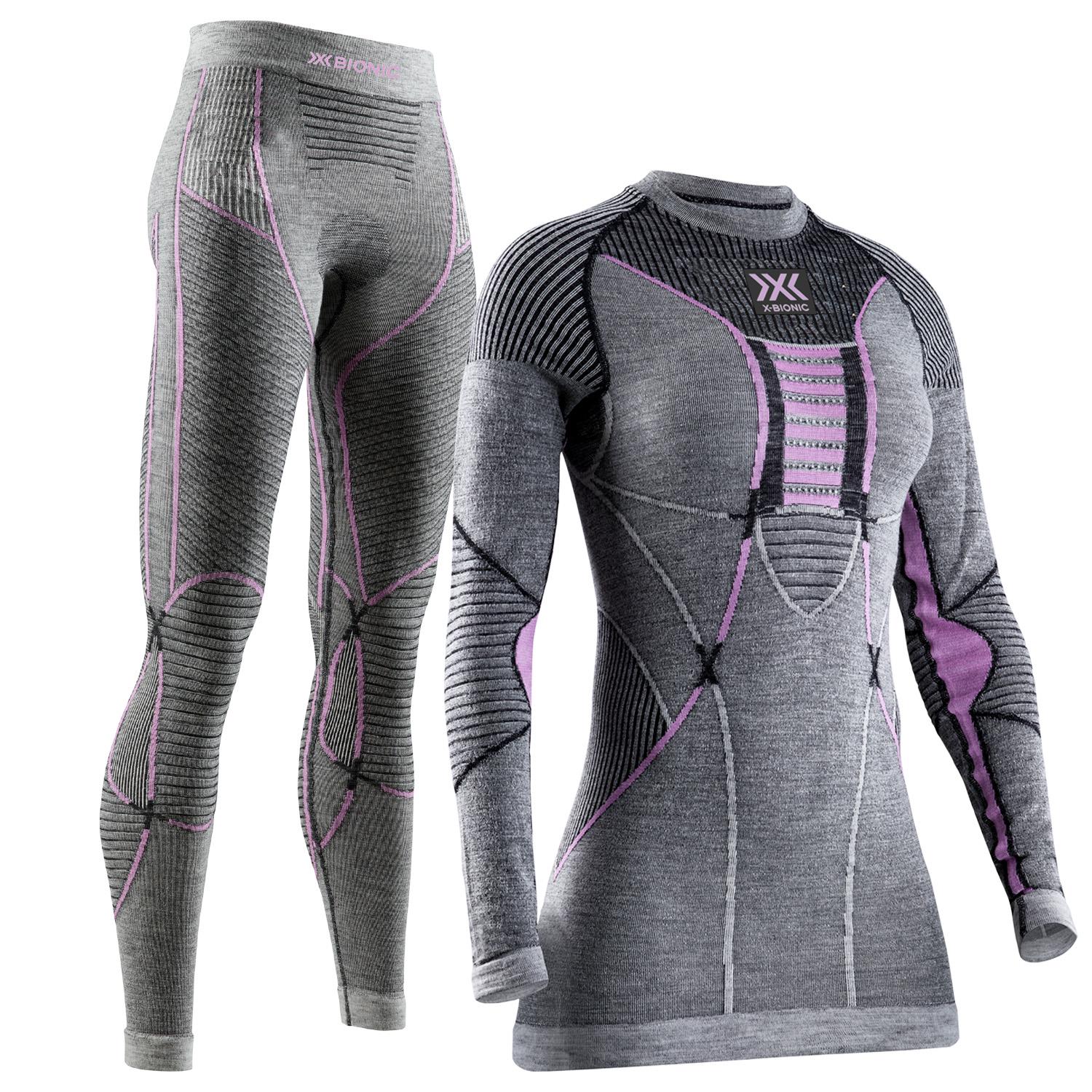 Комплект термобілизни жіночий X-Bionic Apani Merino 4.0 Set CL-WT06W23M+CL-WP05W23W-B343 M Black/Grey/Magnolia