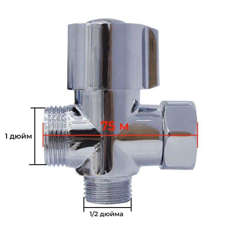 Перемикач для душу девіатор G-FERRO LUNA OL0018 латунь (18826908) - фото 2