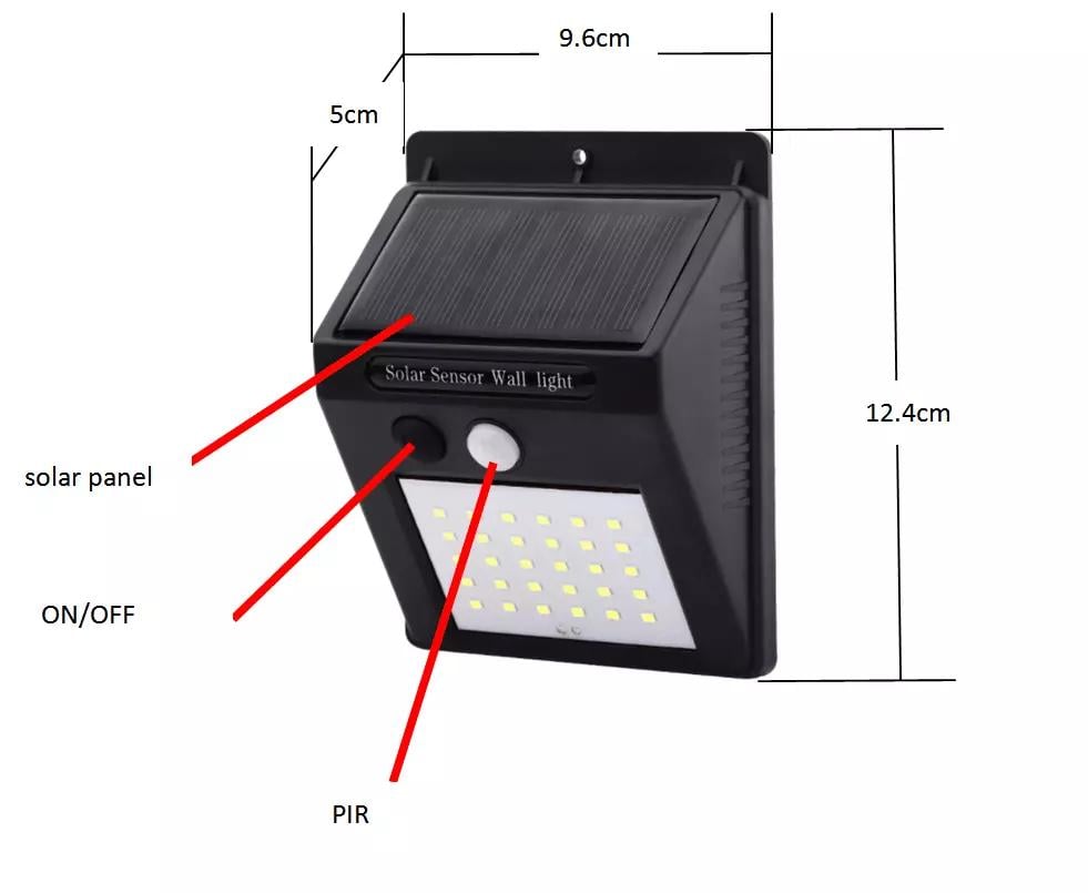 Сенсорный светильник Solar BG102-30 LED на солнечной батарее Черный (828) - фото 3