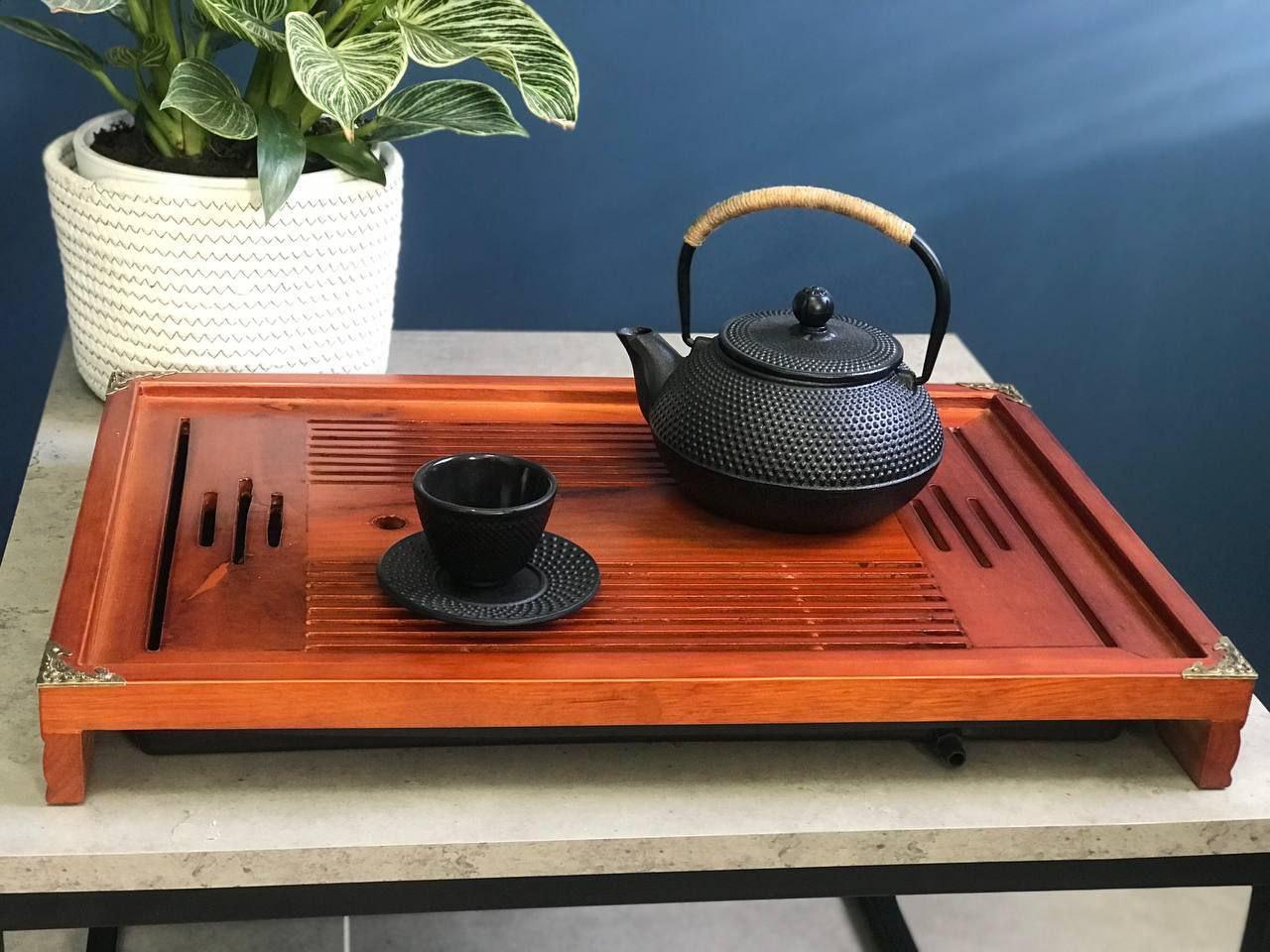 Таця-чабань для чайної церемонії Сіньджу дерев'яна прямокутна 51х34х6 см (OS-T0523) - фото 3 Таця-чабань для чайної церемонії Сіньджу дерев'яна прямокутна 51х34х6 см (OS-T0523) - фото 3