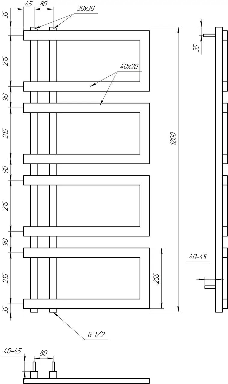 Полотенцесушитель S-Mix Enzo 1200х530 мм Черный (1176286554) - фото 2 Полотенцесушитель S-Mix Enzo 1200х530 мм Черный (1176286554) - фото 2