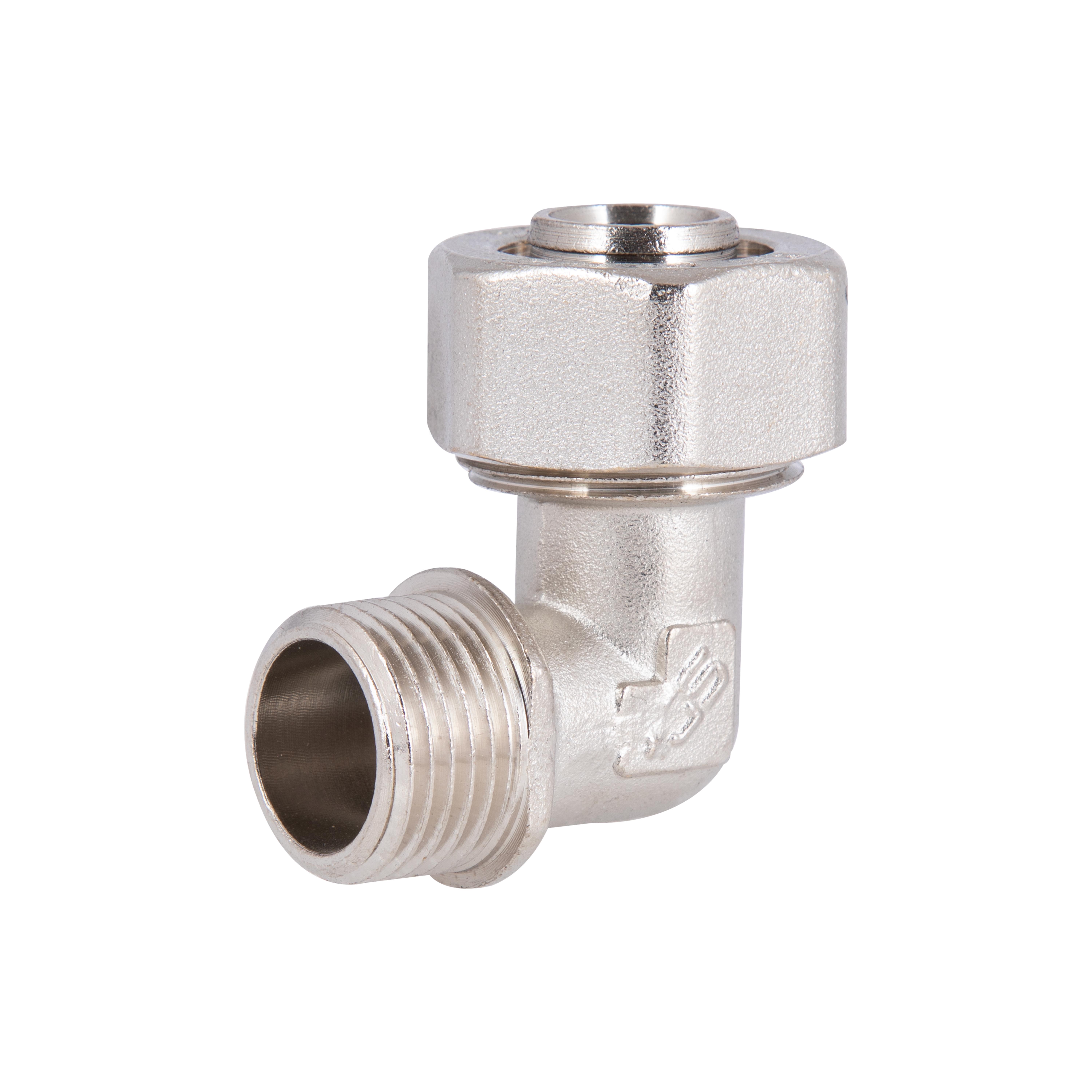 Угол латунный Thermo Alliance SD Plus 20х1/2"С никелированный для металлопластиковых труб (SD157W2015)