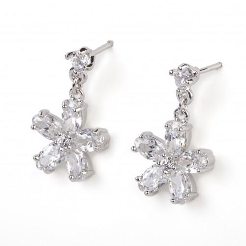 Серьги с кристаллами Сваровски 087071 Italina Белый