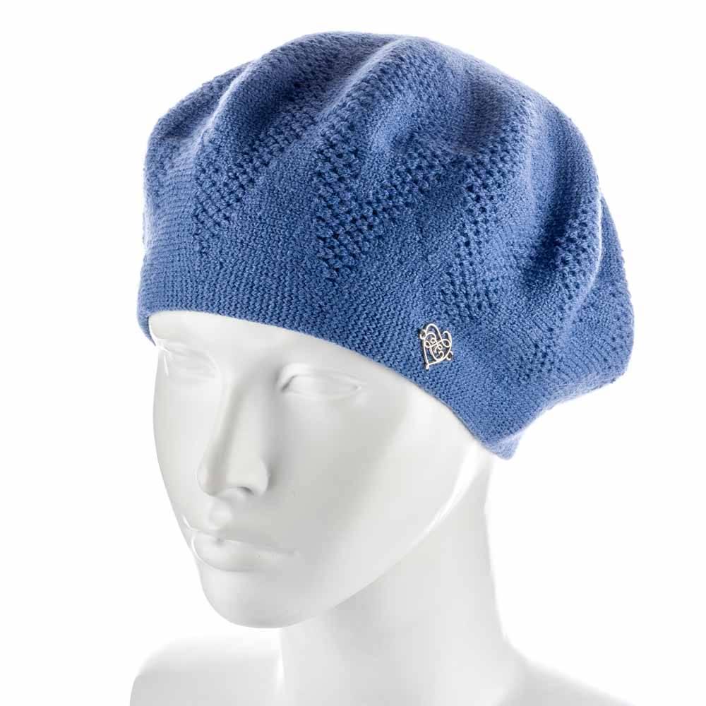 Берет женский Zolly ZH195 вязаный Джинс