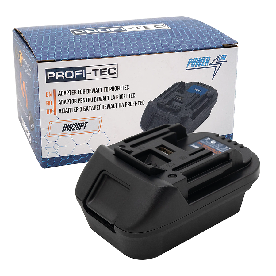 Адаптер аккумуляторный PROFI-TEC DW20PT из батареи DeWalt и Milwaukee на инструмент PROFI-TEC/Makita (PH00377)