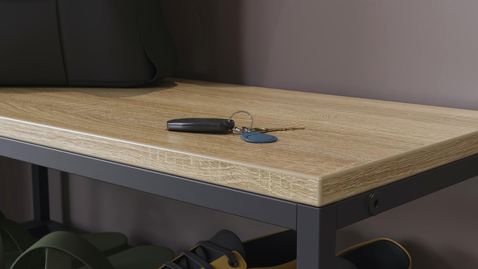 Банкетка универсальная Ferrum-decor Слайм ДСП 16 мм 45x63x26 см Черный/Дуб Сонома (FRD-104072) - фото 4