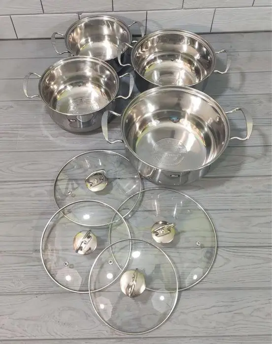 Набор кастрюль с крышками UNIQUE 5072UN из нержавеющей стали для всех типов плит 8 пр. (ffe65031) - фото 5