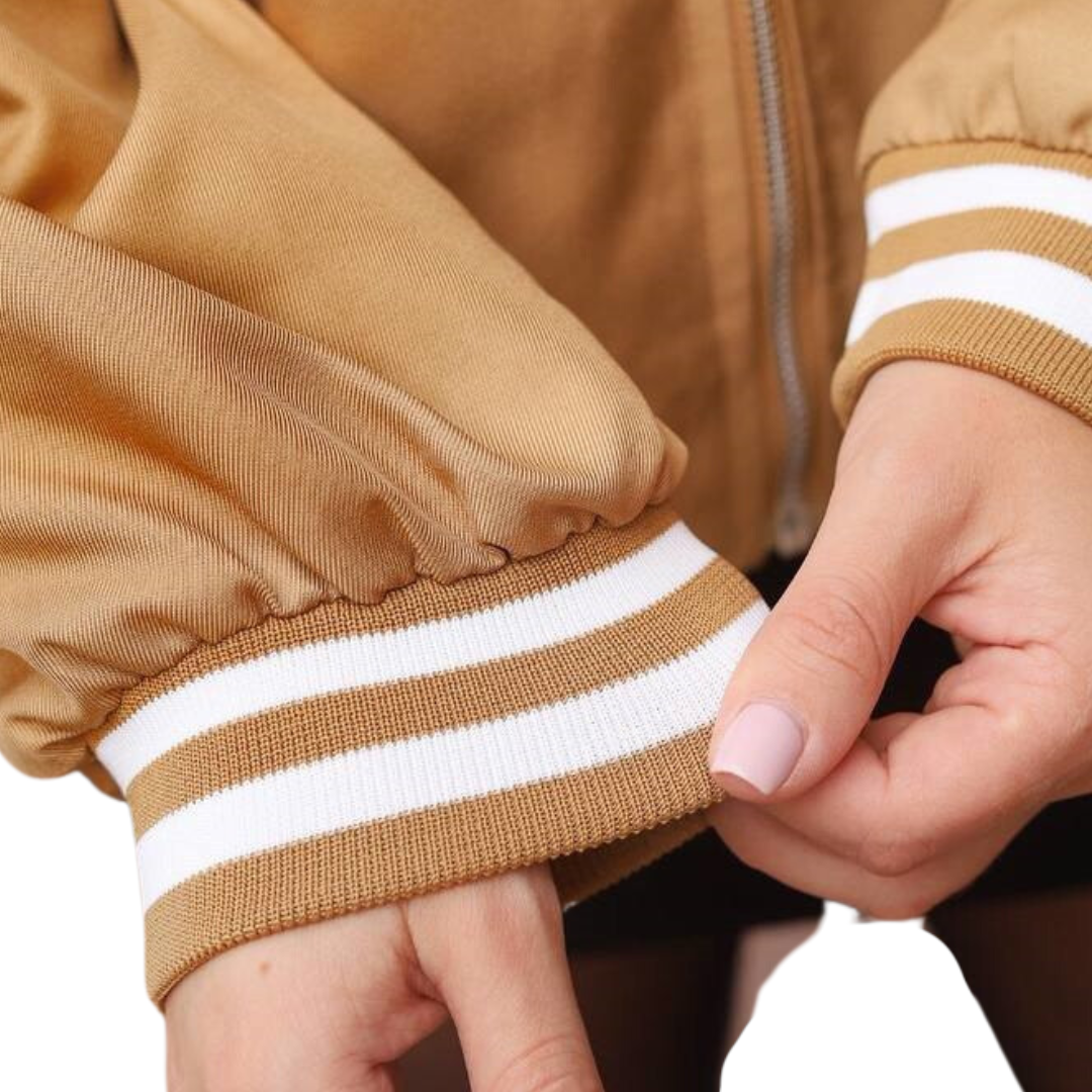 Бомбер жіночий L Бежевий (ЖО-3) - фото 4 Бомбер жіночий L Бежевий (ЖО-3) - фото 4