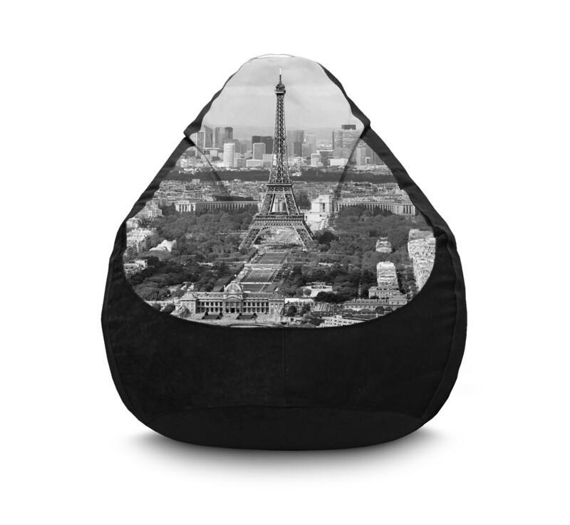 Крісло мішок iPuff Paris Panorama Флок XXXL 100х135 см Чорний Крісло мішок iPuff Paris Panorama Флок XXXL 100х135 см Чорний