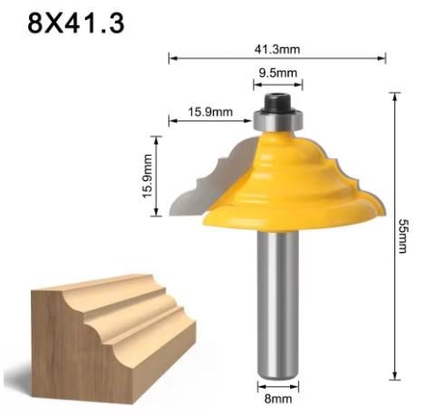 Комплект фрез по дереву кромочных с подшипником хвостовик 8 мм 2 шт. (F587) - фото 4 Комплект фрез по дереву кромочных с подшипником хвостовик 8 мм 2 шт. (F587) - фото 4