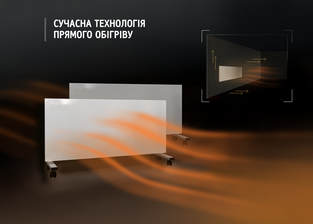 Металокерамічний обігрівач Uden-S-1000 зі шнуром до 20 м2 1200х600 мм Білий (25748808) - фото 6 Металокерамічний обігрівач Uden-S-1000 зі шнуром до 20 м2 1200х600 мм Білий (25748808) - фото 6