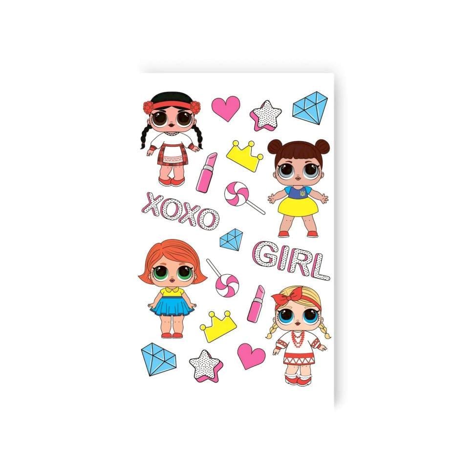 Набір дитячих тимчасових татуювань Ляльки L-65 (RLT40593) Набір дитячих тимчасових татуювань Ляльки L-65 (RLT40593)