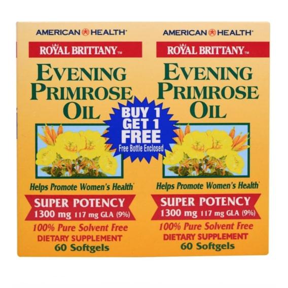 Олія вечірньої примули American Health Royal Brittany Evening Primrose Oil 2х1300 мг 120 Softgels Each (AMH-03233)