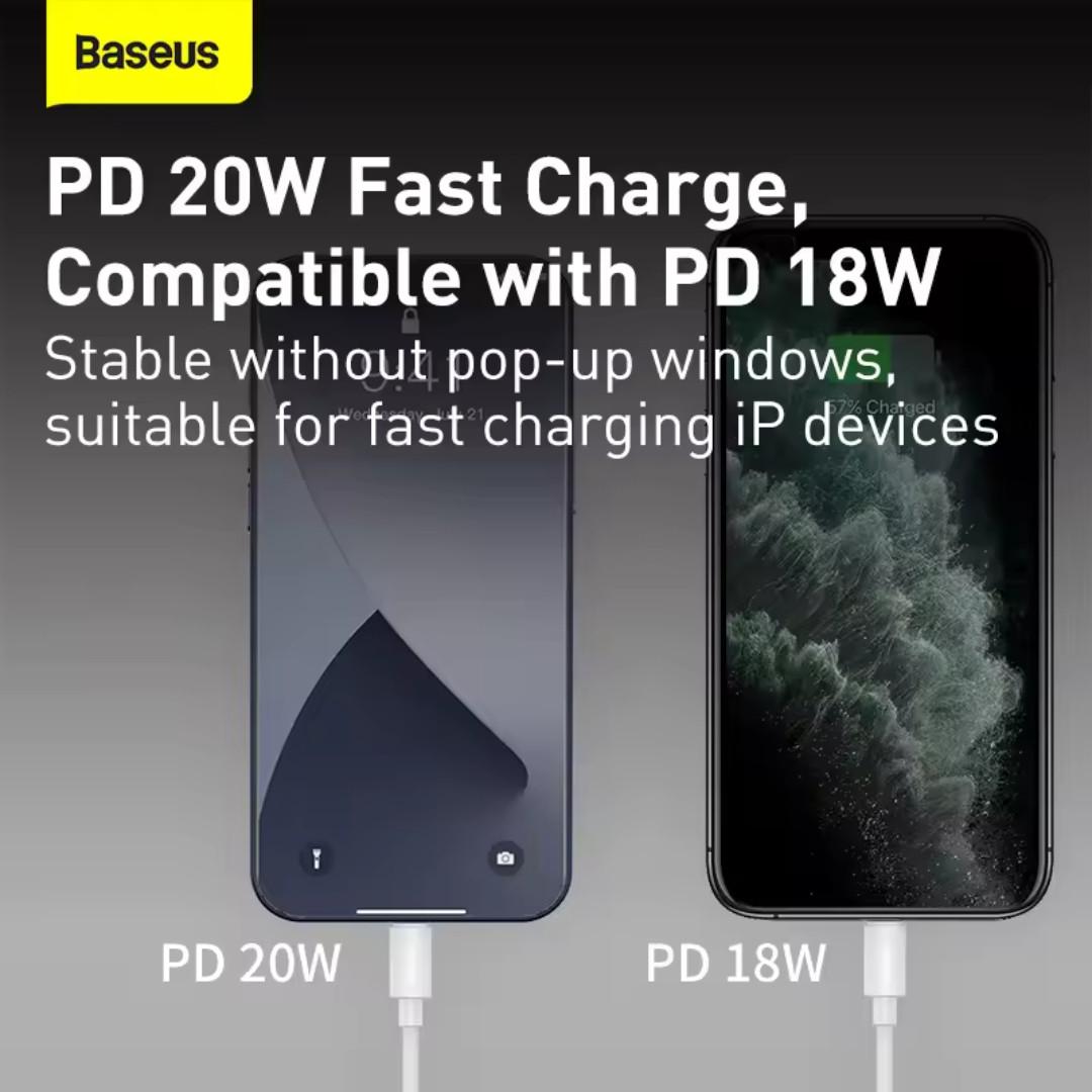 Кабель Baseus Type-C Lightning PD 20w 1,5 м White (25397408) - фото 3 Кабель Baseus Type-C Lightning PD 20w 1,5 м White (25397408) - фото 3