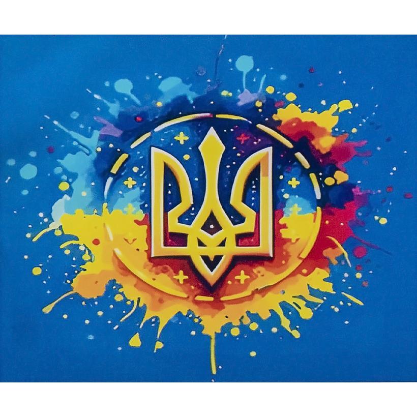 Алмазная мозаика Герб Символика флаг Украина ВСУ 5D полна на подрамнике 40х50 см (IMAGE96)