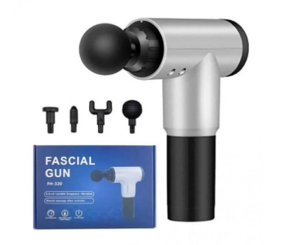 Массажер аккумуляторный Fascial Gun GB-820 для тела мышечный портативный 4 насадки 24 В 2400 мАч