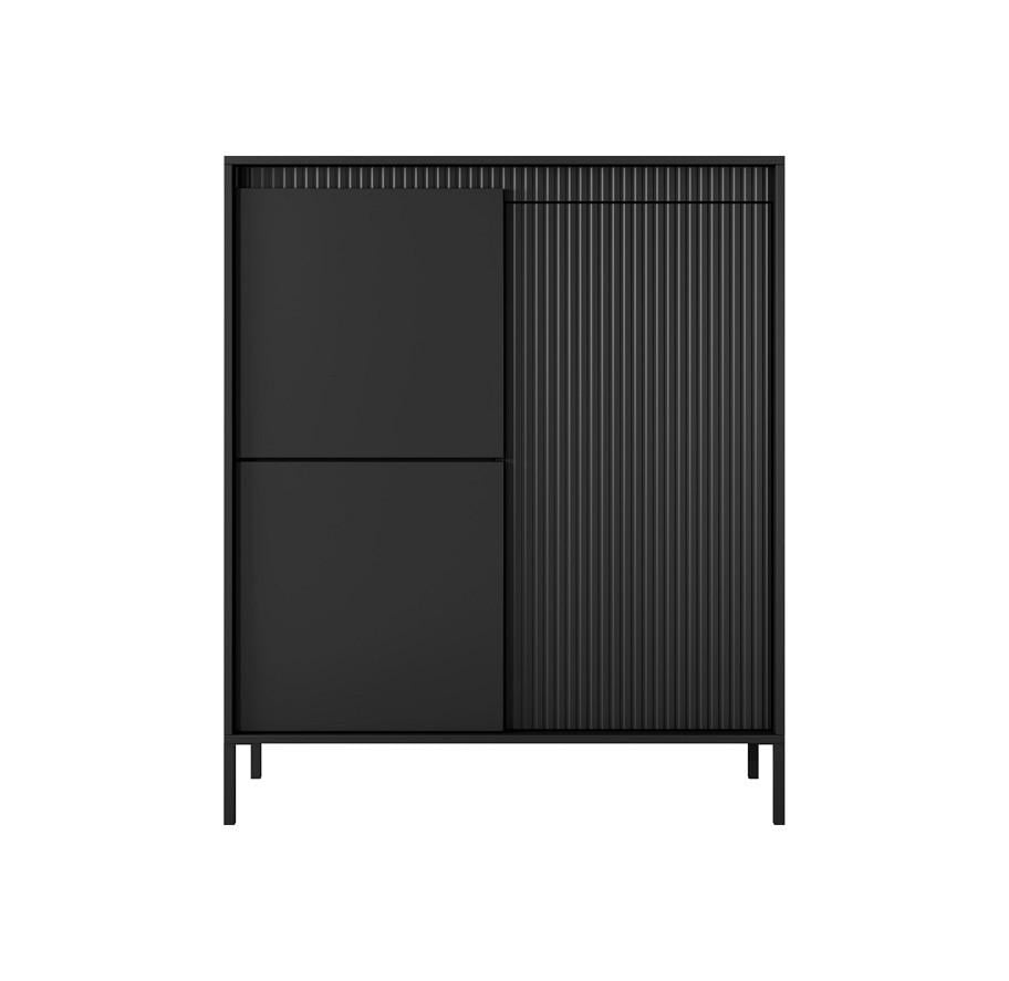 Комод высокий Perfect Home Senso 3-дверный 3D Черный (PFH-091134)