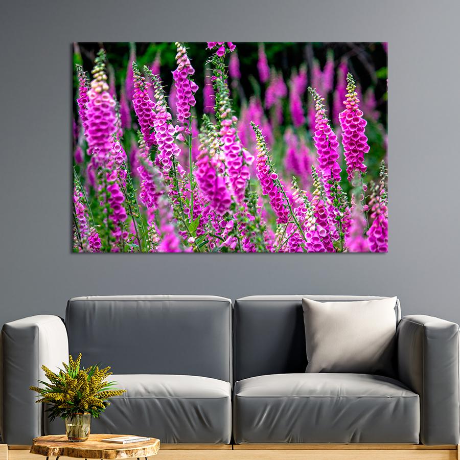 Картина цветы и растения Цветы пурпурной наперстянки 120x80 см (A1054-1)