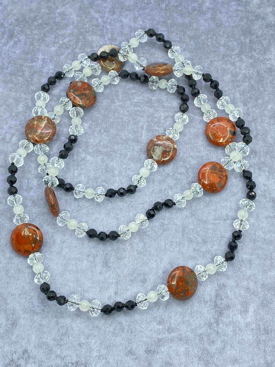 Бусы яшма 120 см Разноцветный (585)