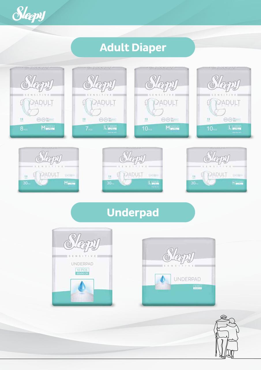 Подгузники для взрослых Sleepy Sensitive XL №30 120-160 см (000005912) - фото 9 Подгузники для взрослых Sleepy Sensitive XL №30 120-160 см (000005912) - фото 9