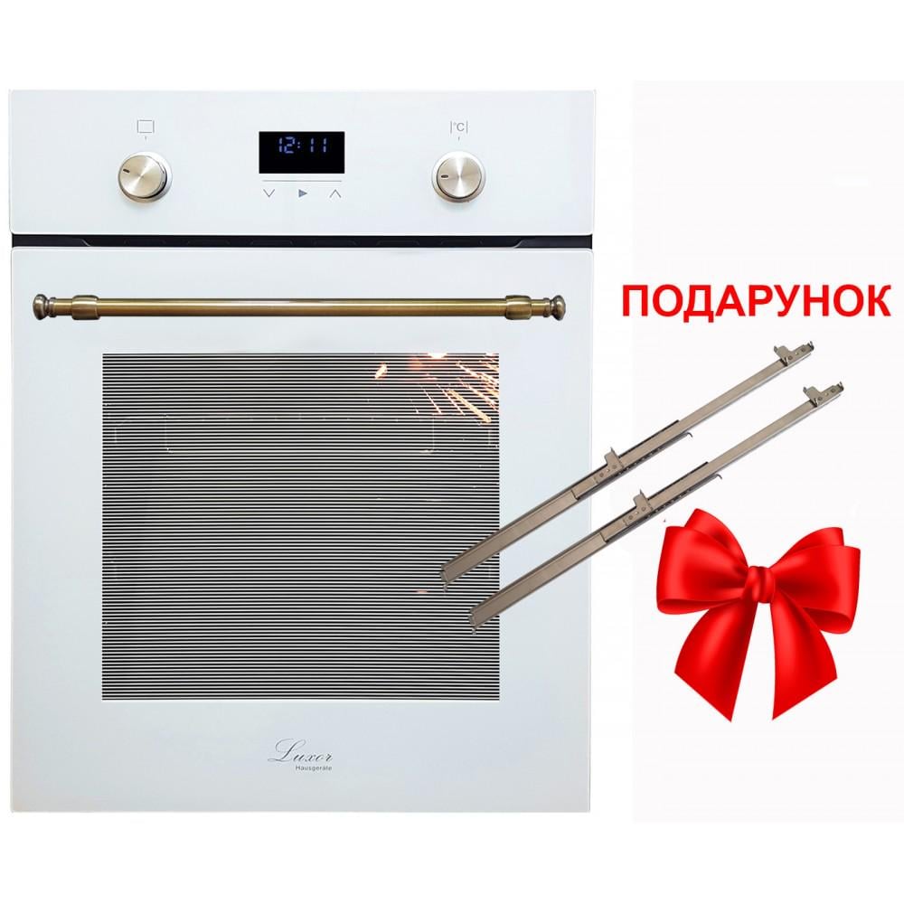 Комплект техніки Luxor варильна газова поверхня RG 458 Blütenweiß WH KUP духова шафа електрична HB 4510 WH KUP Blütenweiß (26442035) - фото 3 Комплект техніки Luxor варильна газова поверхня RG 458 Blütenweiß WH KUP духова шафа електрична HB 4510 WH KUP Blütenweiß (26442035) - фото 3