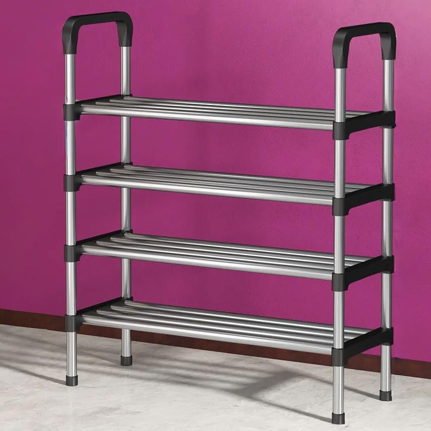 Полка-стеллаж для обуви в прихожую 4 яруса 12 пар 80х56х28 см