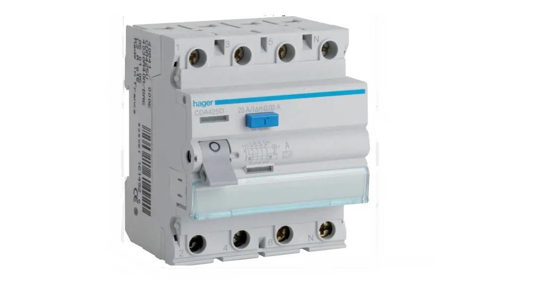 Устройство защитного отключения Hager CDA425D 4P 25A 30mA тип A (37022801)