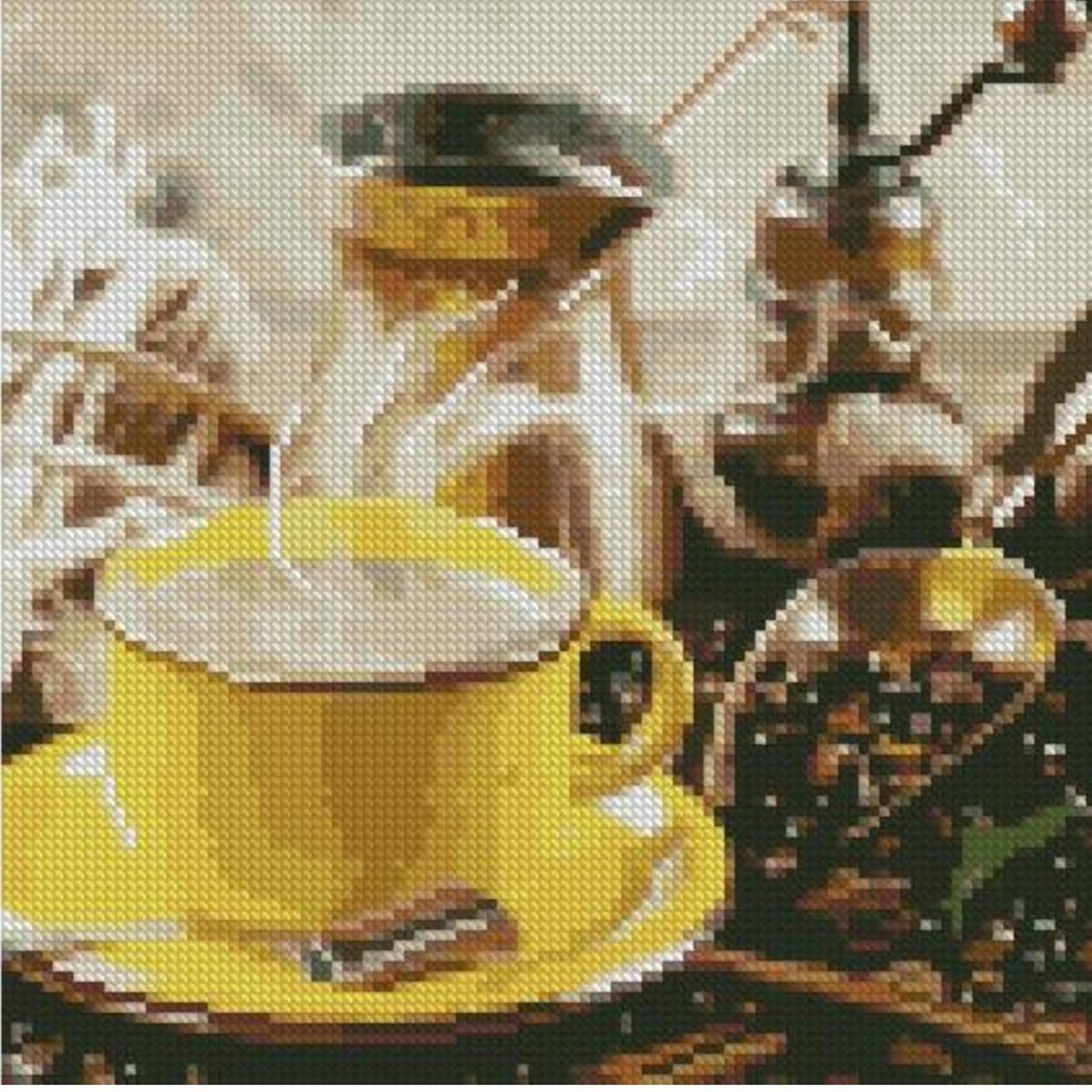 Алмазная мозаика Strateg Премиум Свежий душистый кофе 30x30 см (CA-0037)