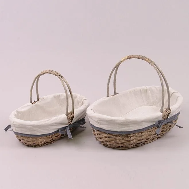 Комплект корзин из лозы с тканью Flora 2 шт. (37956)