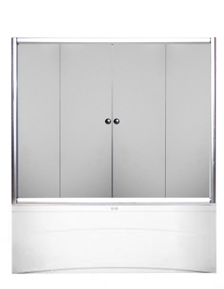 Шторы на ванну SunLight F 150 W 150х140 см Белый/Стекло Матовое