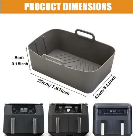 Вкладиші силіконові квадратні форми вкладиші для фритюрниць Сірий 2 шт. 20 см (SAM-8787) - фото 3 Вкладиші силіконові квадратні форми вкладиші для фритюрниць Сірий 2 шт. 20 см (SAM-8787) - фото 3