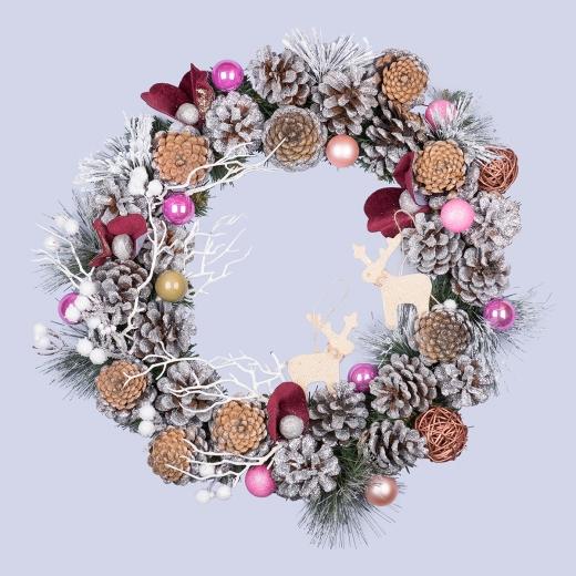 Венок Novogod’Ko Богема 30 см украшенный (904454) Венок Novogod’Ko Богема 30 см украшенный (904454)