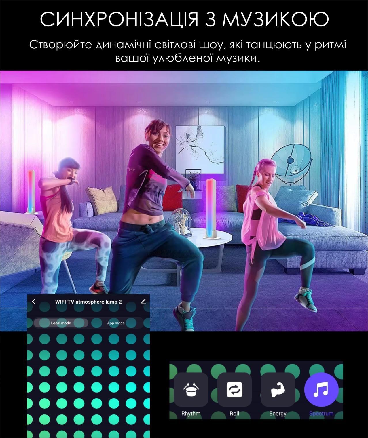 Панелі підсвічування монітора/телевізора Tuya Smart LED SAL-002B WiFi 2700-6500K RGB Color/White (19895) - фото 3