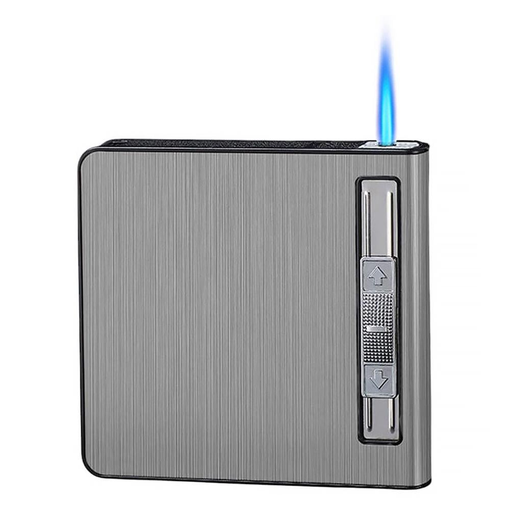 Автоматичний портсигар з запальничкою на 20 цигарок Сріблястий (ПА-17)