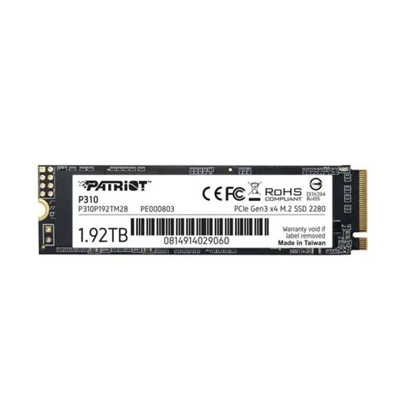 Накопитель SSD M.2 Patriot P310 1920 Гб PCIe Gen3x4 NVMe 2280 3D NAND TLC Black (P310P192TM28)