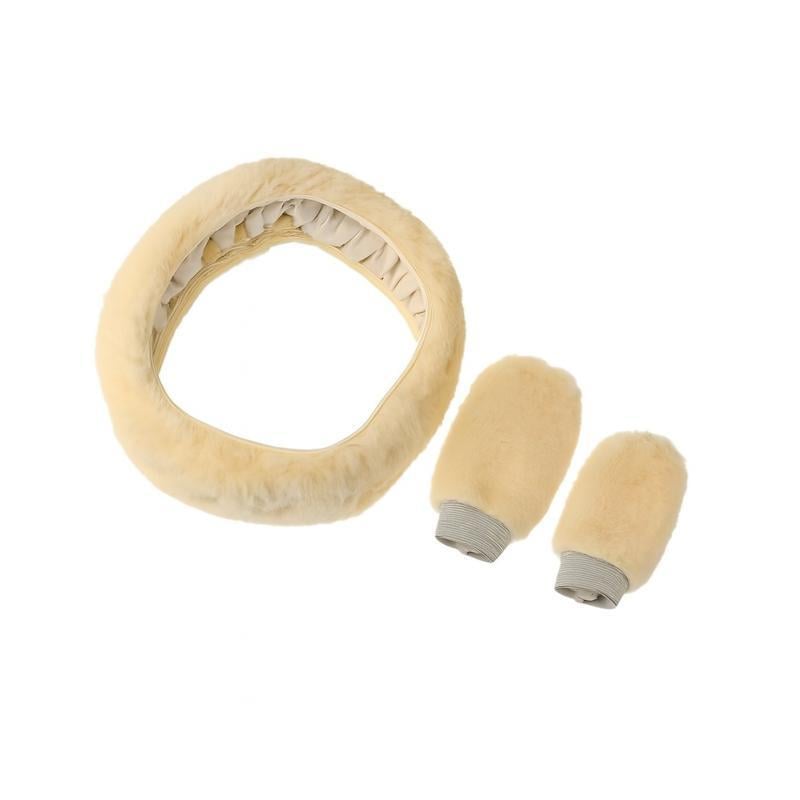 Чехлы на руль/коробку передач/ручной тормоз 3в1 из искусственного меха Бежевый (2789190712) Чехлы на руль/коробку передач/ручной тормоз 3в1 из искусственного меха Бежевый (2789190712)