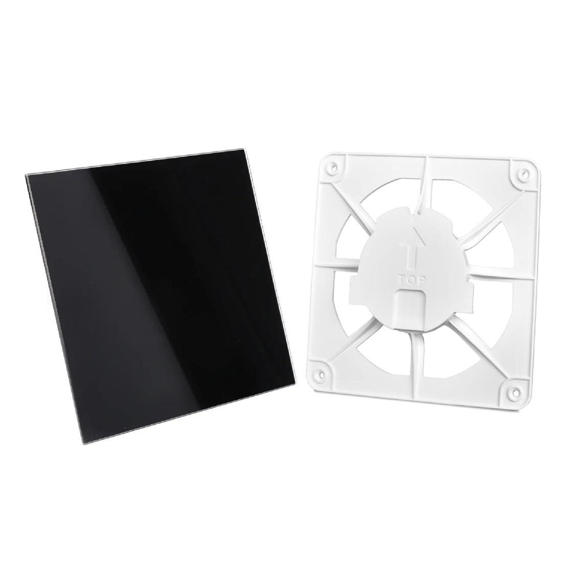 Вентиляційна решітка AirRoxy dRim grill та скляна панель Чорний глянец (02-300172)