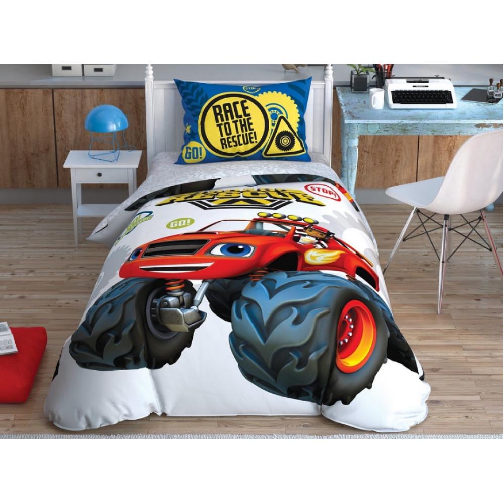 Комплект постільної білизни підлітковий Tac Disney Blaze Road Rescue ранфорс (2000022265442)
