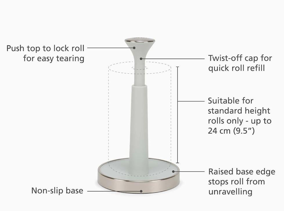 Держатель для бумажных полотенец Joseph Joseph Push&Tear 16х16х28 см (851688) - фото 6 Держатель для бумажных полотенец Joseph Joseph Push&Tear 16х16х28 см (851688) - фото 6