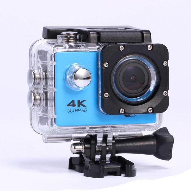 Видеокамера Экшн камера Action Camera D-800 4K с аквабоксом для подводной съемки Черный/Голубой Видеокамера Экшн камера Action Camera D-800 4K с аквабоксом для подводной съемки Черный/Голубой